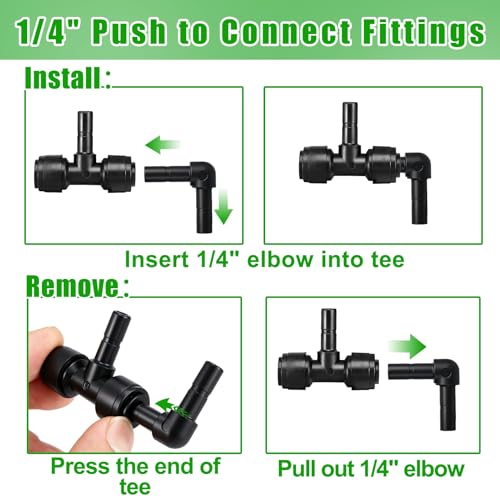 20 Pack 1/4" Push to Connect Fittings Elbow Connectors - size: 20 Pack 1/4" Elbow-B
