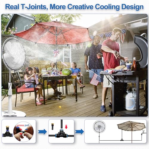 Fan Misting Kit for Outside Patio 35FT, Outdoor Fan Misters Cooling System - size: 33FT