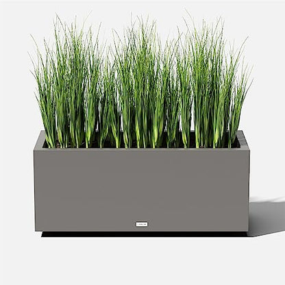 Veradek Block Series Long Box Planter - Rectangular Outdoor Planter - color: Gray, size: Large