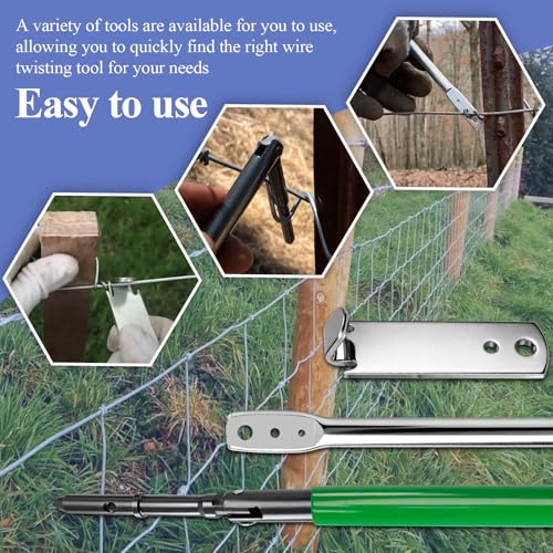 1 Set (4 Pcs) Fence Wire Twister, for Securing T/U/Y/Round-Posts Clips - style: 1 Set
