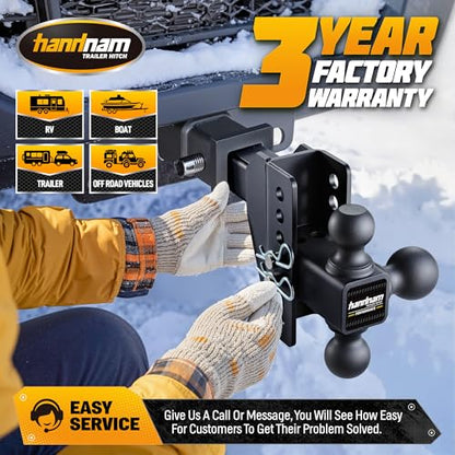 Adjustable Trailer Hitch for 2 inch Receiver, 6 inch Rise/Drop Hitch