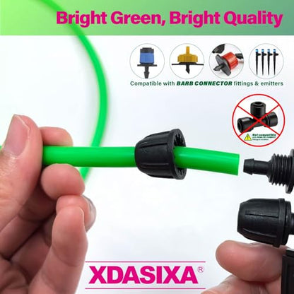 1/4" Drip Irrigation Tubing 300ft, Flexible UV-Resistant Garden Hose for DIY Irrigation Systems, Hydroponics, Greenhouse & Outdoor Watering, Lightweight Misting Tubing (Green) - size: 300 FT