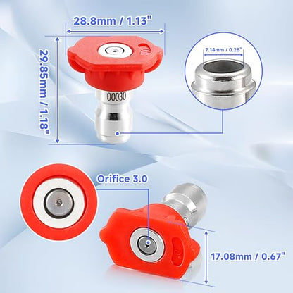 Tool Daily Pressure Washer Nozzle Tips, Multiple Degrees, 3.0 GPM, 7 Pack - size: Orifice 3.0-7 pack