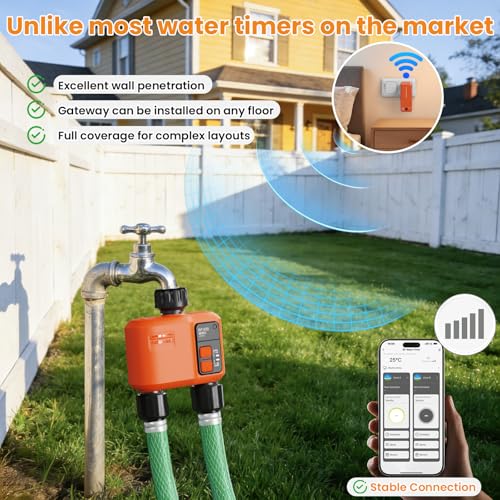 WiFi Sprinkler Timer 2 Zone, Smart Water Timer for Garden Hose Irrigation - style: 2 Outlet