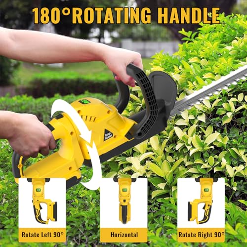 22" Cordless Hedge Trimmer Compatible with DEWALT 20V MAX Battery-Tool Only - color: Yellow