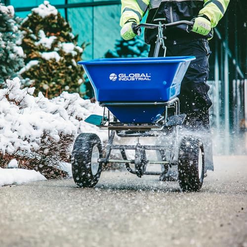 Global Industrial Walk-Behind Universal Spreader, 100 Lb. Capacity, Blue