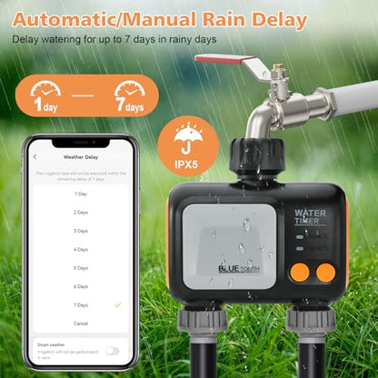 Smart WiFi Water Timer for Garden Hose, 2 Zone Sprinkler Timer - style: 2 Outlets