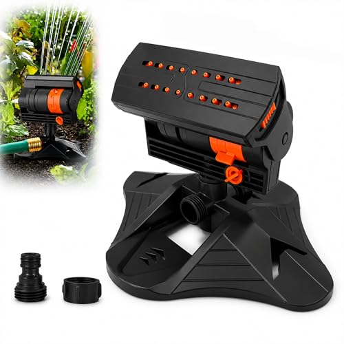 16-Nozzle Oscillating Sprinkler for Yard Large Area, Lawn sprinklers with Adjustable Spray Width & Oscillation Range & Water Flow, Covers up to 2,700 sq. ft