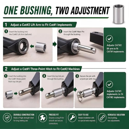 Cat 1 Easy Change Quick Hitch Replacement Hardware Kit for 3-Point Hitch