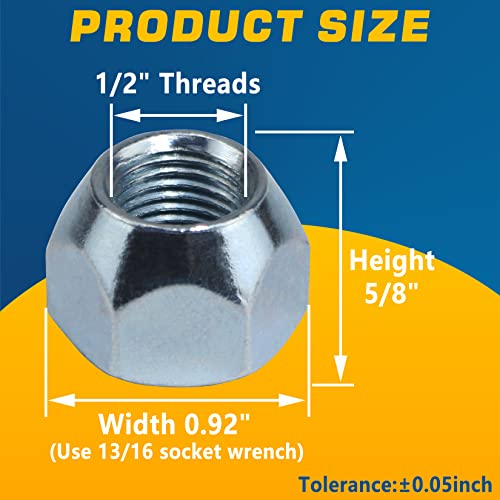 10pcs 1/2''-20 Trailer Lug Nuts Galvanized - color: KIT#5-1 (10Pcs Hub Nuts)