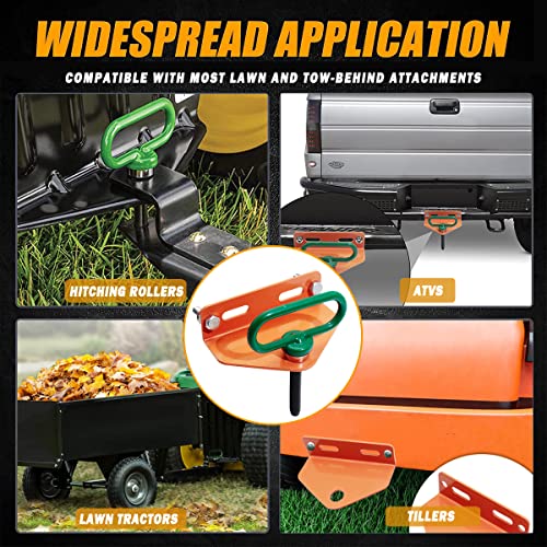 Universal Heavy Duty Zero Turn Mower Trailer Hitch with Magnetic Hitch Pin - color: Green+Orange