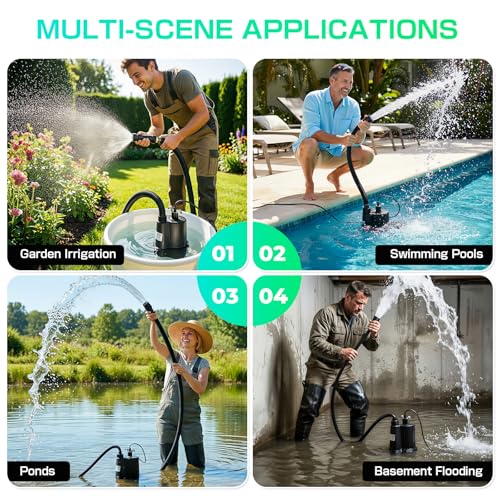 D-HONOR Sump Pump Submersible Utility Water Pump 1/3HP 2400GPH - size: 1/3HP 2400GPH