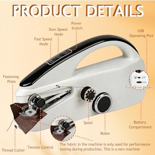 Handheld Sewing Machine, Portable Mini Hand Sewing Machine for Beginners