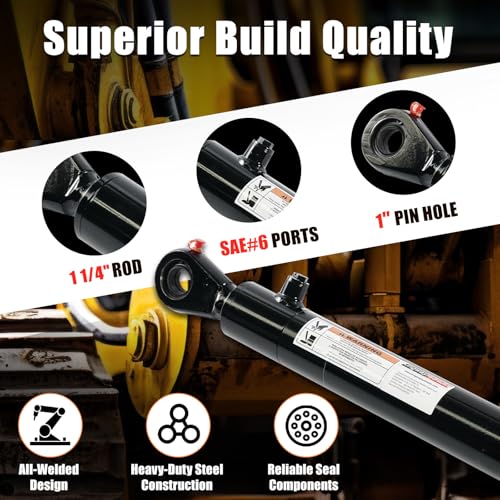 KINGWAY Hydraulic Swivel Eye Cylinder, 2" Borex10" Stroke, 3000 PSI SAE#6 - size: 2”x10"-WSE