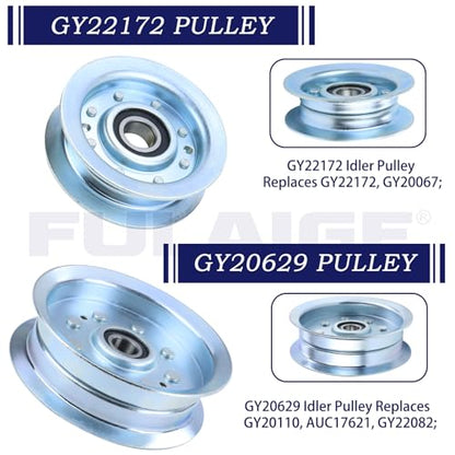 GY22172 Idler Pulley with GY20629 Idler Pulley for John Deere D140 - color: JD6 1xGY20629+1xGY22172