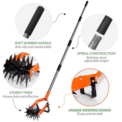 Walensee Rotary Cultivator Garden Tool, Tiller & Weeder & Stirrup Hoe