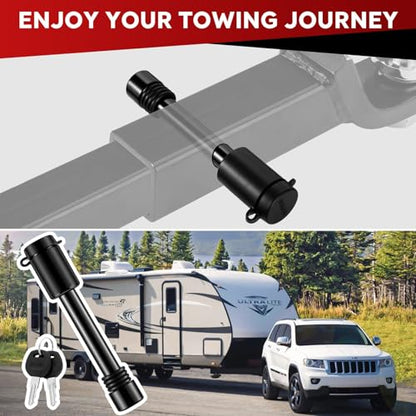 BOYISEN 트레일러 히치 핀 잠금 장치, 클래스 III/IV/V 5.1cm(2인치) 및 6.4cm(2.5인치) 리시버용 1.6cm(0.6인치) - color: 5.1&6.4cm(2&2.5인치) 2개 팩