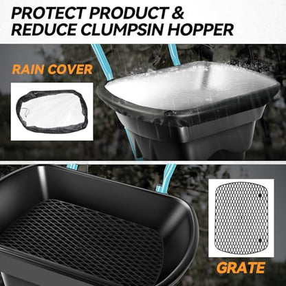 Auto Dynasty 80Lbs Walk-Behind Broadcast Spreader for Ice Melt/Seed, Blue - color: Blue