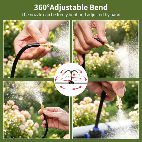 100FT Drip Irrigation System, 5/16” Tubing Automatic Garden Watering System - size: 5/16”