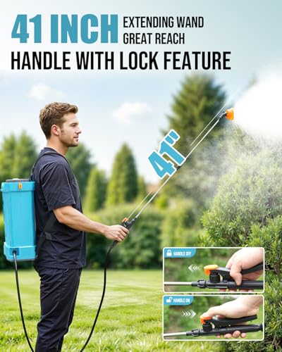 4.2 Gallon Battery Powered Backpack Sprayer, Electric Weed Sprayer for Lawn & Garden, 0-120 PSI Adjustable Pressure Sprayer for Fertilizer with Voltage Display, Battery & Charger Included