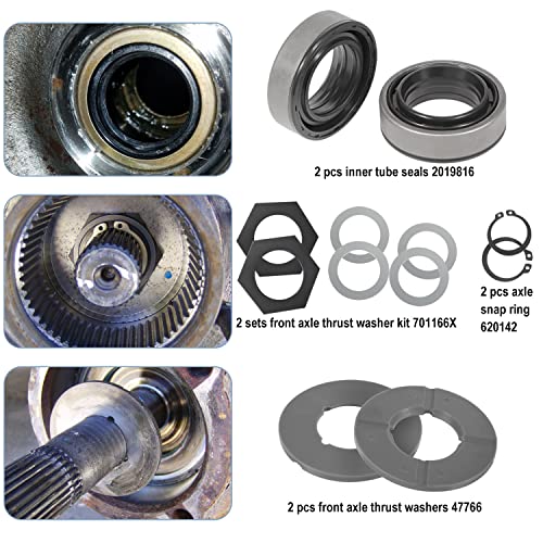Outer Axle Dust Seal & Inner Tube Seal & Needle Bearing & Snap Ring & Thrust Washer Seals Kit Fit For Ford Super Duty Excursion F250 F350 F450 With Dana 50 60 Front Axle 1998-2004 - size: 20 PCS Seals Kit For Ford F250 F350 (1998-2004)