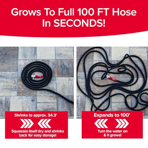 Pocket Hose 100 FT Silver Bullet 2.0 Hose, Turbo Shot Nozzle, Kink-Free - size: 100 FT