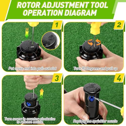 Sprinkler Adjustment Tool Compatible with Hunter/Rain Bird, Yellow & White - color: Yellow & White
