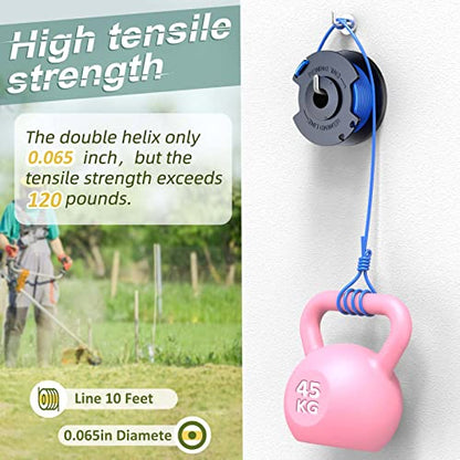 YWTESCH 11 Pack Weed Wacker String Replacement Compatible with Ryobi One+ String Trimmers, 0.065'' AC14RL3A String Trimmer Refill Spool Autofeed Weed Eater String for Ryobi 18v,24v,40v(9 Spool+2 Cap) - size: 9 Spools + 2 Caps
