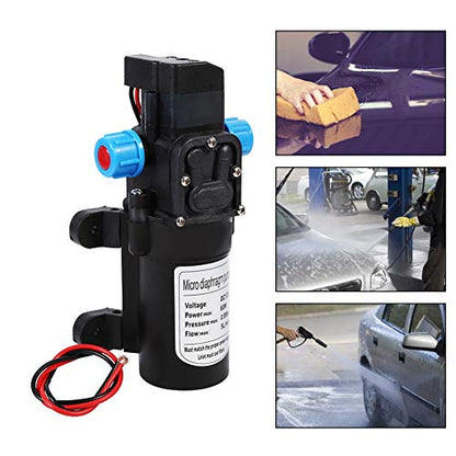 Water Self Priming Pump, DC 12V 60W High Pressure Micro Diaphragm Pump 116PSI Self Priming Sprayer Pump, 5L/Min Flowrate