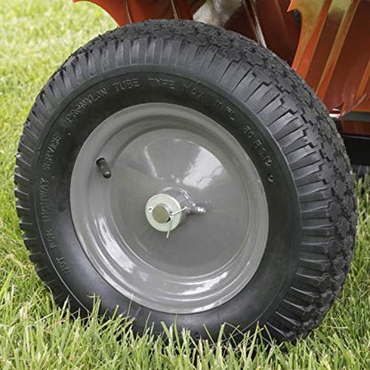 Agri-Fab 45-0533 650 lbs Tow Behind Poly Dump Cart, 10 CU. FT.; Lawn & Garden Cart/Trailer for Lawn Mowers, 16" Pneumatics Tires, Easy to Use Foot Pedal Dumping Lever - style: 650 lb. Poly Tow-Behind Dump Cart