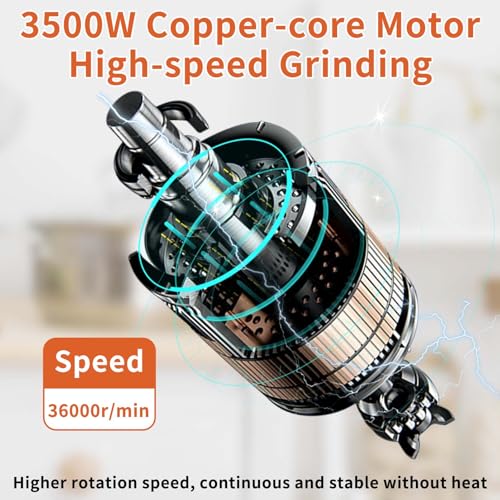 2000g Electric Grain Mill 36000r/min High-speed Grain Mill 3500W Superfine Powder Grinder Dry Grinder Machine 270° swingable Dry Material Grinding Machine 304 Stainless Steel herb grinder - size: 2000g