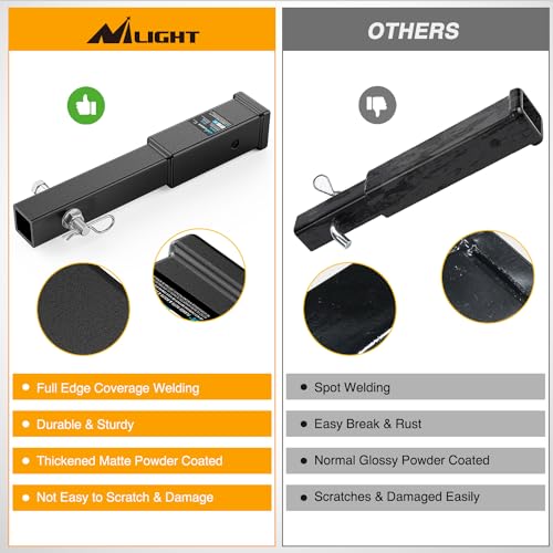 Nilight Trailer Hitch Extender 12" fits 2 Inch Receiver 3500 lbs GTW - color: 2" Hitch Extender 12"