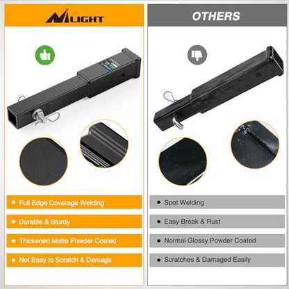 Nilight Trailer Hitch Extender 12" fits 2 Inch Receiver 3500 lbs GTW - color: 2" Hitch Extender 12"