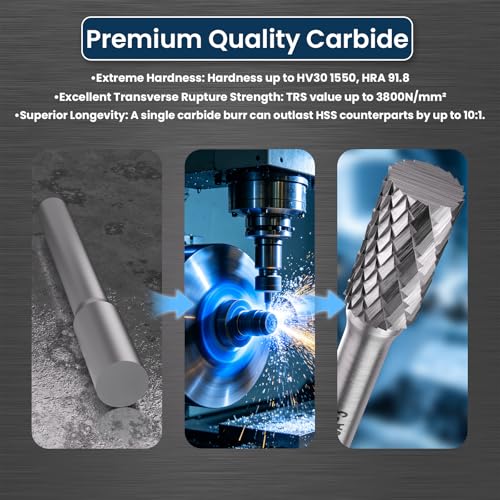 LU&MN SA-3 Tungsten Carbide Burr, 3/8" Head 1/4" Shank, 1 Pc - size: SA-3