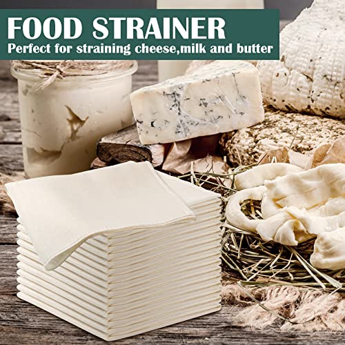 Reginary 24 Pcs 15 x 15 Inches Cheese Cloths for Straining Cheesecloth Bulk - size: 15 x 15 Inches