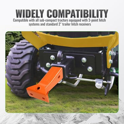 Wutist Sleeve Hitch Adapter Receiver Compatible with 3-Point Hitch - color: Orange