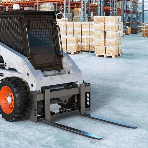 YITAMOTOR 45" Skid Steer Pallet Forks Frame Attachment, 3000 lbs Capacity - size: 45" Frame