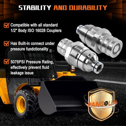 AT406475 7246802 Hydraulic Female Coupler fits for John Deere Skid Steer - size: Female
