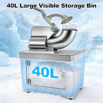 700lbs/h Snow Cone Machine Commercial Ice Shaver Dual Blade Stainless Steel