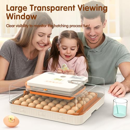 Egg Incubator for Hatching Eggs with Automatic Egg Turning, Temperature and Humidity Control, LED Egg Candling Light, Incubation Days Display, for Chicken, Duck, Goose, Quail, Parrot Bird Eggs - size: 56 eggs