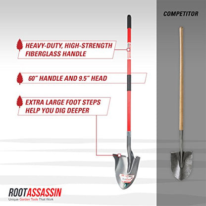 OS-002 One Shot Garden Shovel, 60" Straight Handle - style: 60-Inch, XL