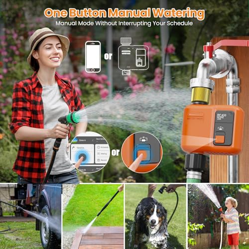 WiFi Sprinkler Timer, Smart Water Timer for Garden Hose Irrigation - size: 1 Outlet- Brass Inlet