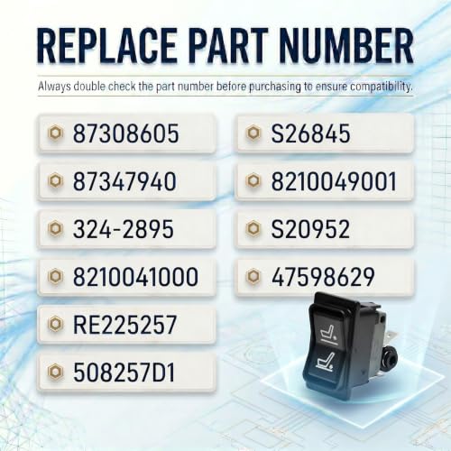 Seat Air Adjustment Switch RE225257 87308605, 3-Position