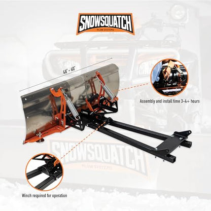 SNOWSQUATCH Deluxe Aluminum ATV Snow Plow 48-60" Adjustable Blade Mount Kit