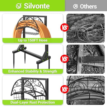 Garden Hose Holder, Rustproof Water Hose Reel for Outside