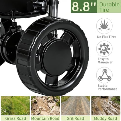 Outvita Fertilizer Spreader, 70 LBS, All Season Broadcast Spreader, Black