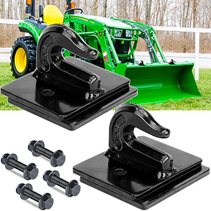 AUTOBOTS Tractor Bucket Hooks 3/8" Bolt On Chain Grab Hooks 2 Pack Black - color: Black