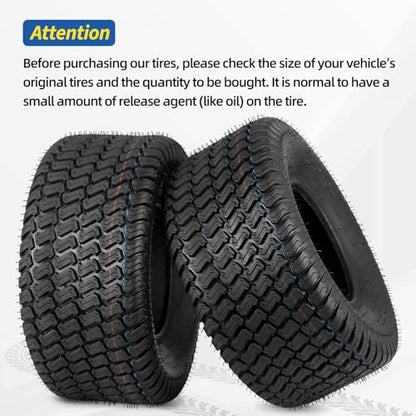 GICOOL 18x8.50-8 Lawn Mower Tire, 18x8.5-8 Tractor Lawnmower Tire, 4 Ply Tubeless Tire, Turf-S Pattern, Set of 2 - size: 18x8.50-8 Turf-S