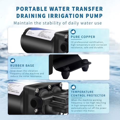 RV Fresh Water Pump 110V Water High Pressure Increase Booster Pump for Home Irrigation 5.5GPM 75PSI Marine Boat Washdown Pump Diaphragm on Demand Water Pump for Yard Garden Camp Yacht - style: 110V 5.5GPM 75PSI