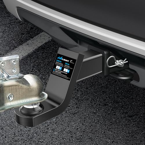 Nilight 4" Drop Weled Hitch Ball Mount, 2 Inch Chrome Ball Fits 2" Trailer Receiver 7,500 lbs Tow Hitch with Pin - size: 2" Ball Fusion & 4" Drop